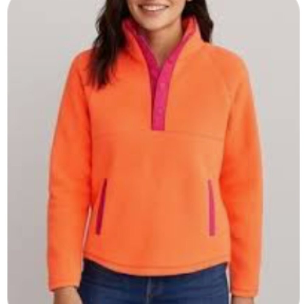 Vineyard Vines Neon Orange Sherpa with Hot Pink Trim size M